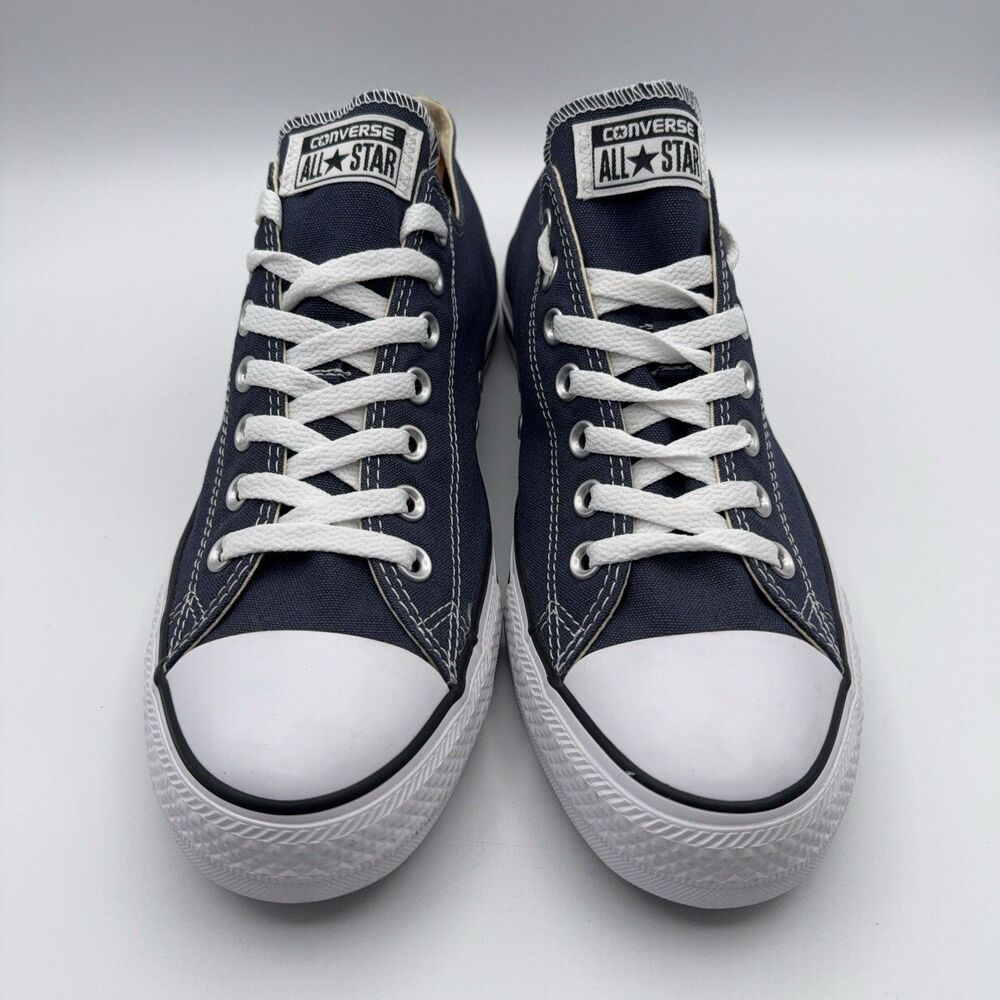 Converse Chuck Taylor All Star Low Top Navy Blue Canvas Sneakers Men’s 10 Womens - Picture 2 of 10